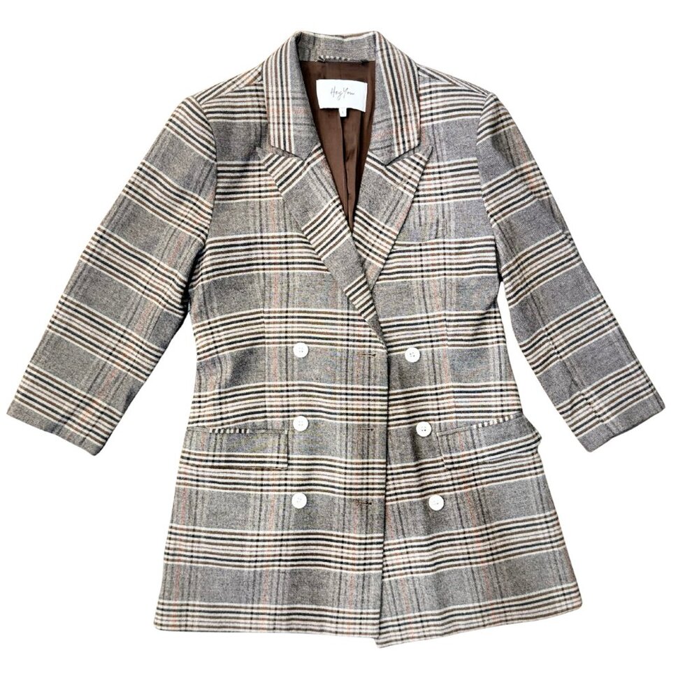 ✨ Hey You Plaid Double-Breasted Blazer | Size S | Like New ✨